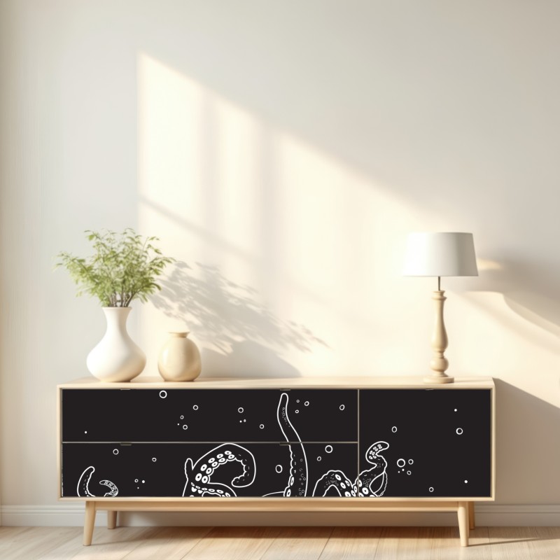 Naklejka repozycjonowalna wzór macek ośmiornicy – Wallissimo® Naklejka repozycjonowalna wzór macek ośmiornicy – Wallissimo®