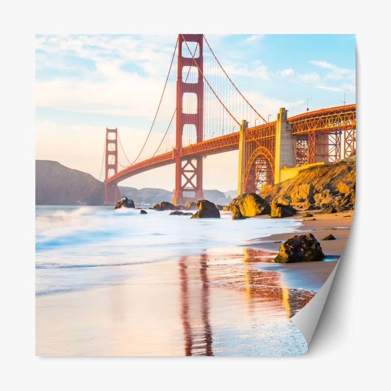 Naklejka repozycjonowalna zimowa mgła nad lasem iglastym – Wallissimo®