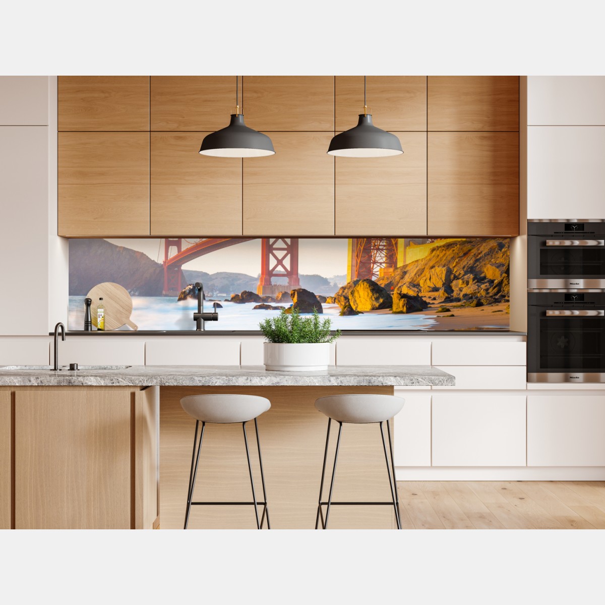 Naklejka repozycjonowalna złota godzina przy moście Golden Gate, Baker Beach – Wallissimo® Naklejka repozycjonowalna złota godzina przy moście Golden Gate, Baker Beach – Wallissimo®