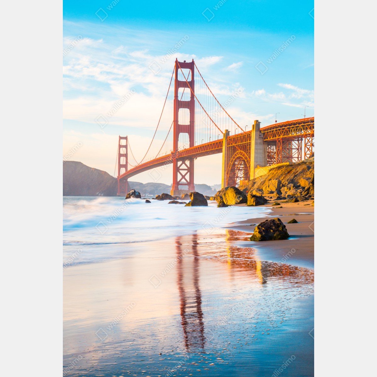 Naklejka repozycjonowalna złota godzina przy moście Golden Gate, Baker Beach – Wallissimo® Naklejka repozycjonowalna złota godzina przy moście Golden Gate, Baker Beach – Wallissimo®