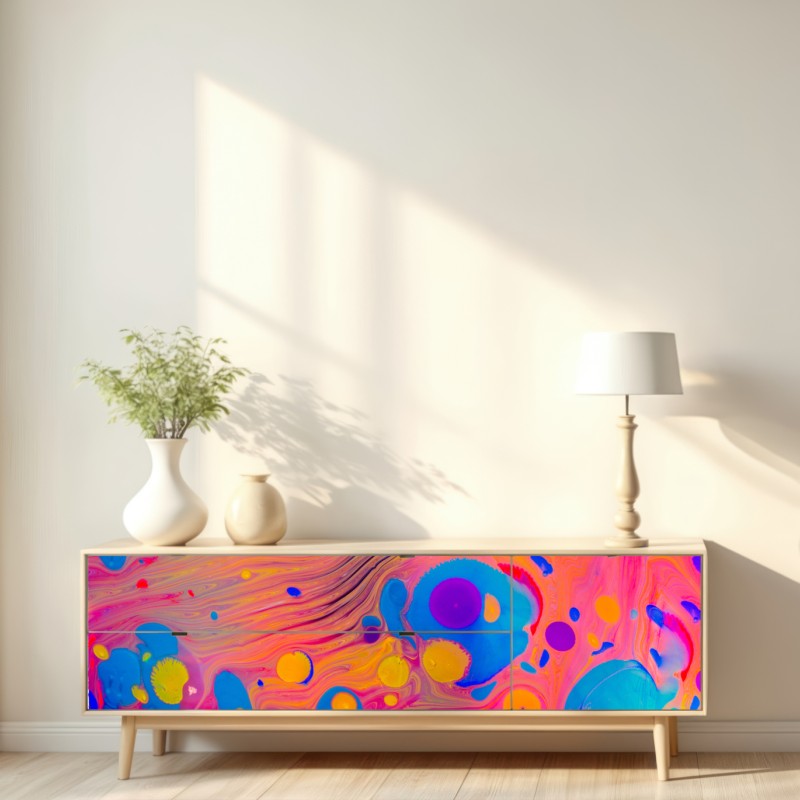 Naklejka repozycjonowalna otomańskie ebru marmurkowe fale – Wallissimo® Naklejka repozycjonowalna otomańskie ebru marmurkowe fale – Wallissimo®