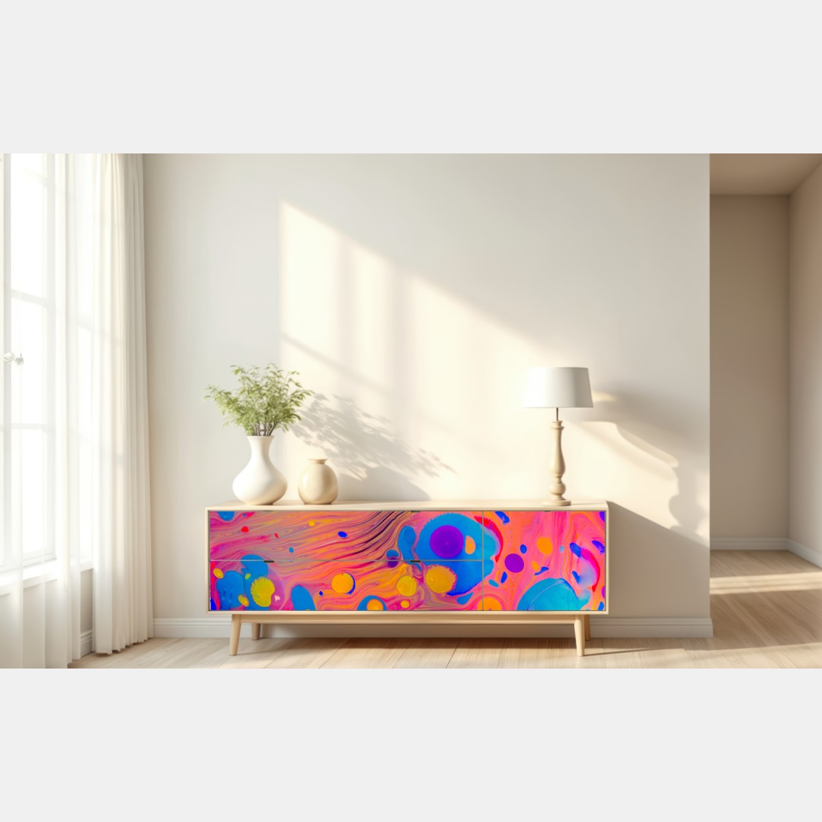 Naklejka repozycjonowalna otomańskie ebru marmurkowe fale – Wallissimo® Naklejka repozycjonowalna otomańskie ebru marmurkowe fale – Wallissimo®