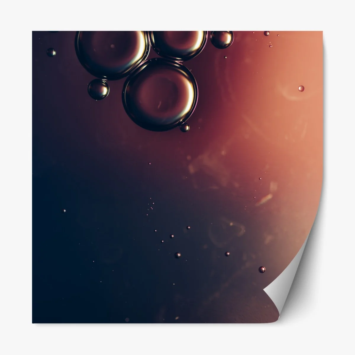 Naklejka repozycjonowalna unoszące się pęcherzyki oleju na głębokim gradiencie – Wallissimo® Naklejka repozycjonowalna unoszące się pęcherzyki oleju na głębokim gradiencie – Wallissimo®