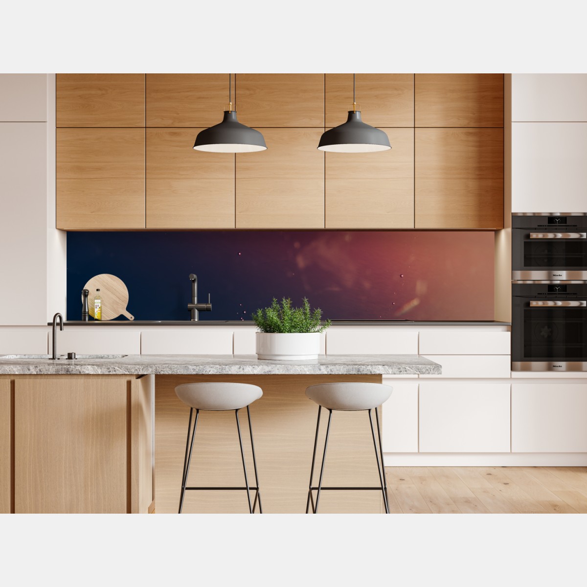 Naklejka repozycjonowalna unoszące się pęcherzyki oleju na głębokim gradiencie – Wallissimo® Naklejka repozycjonowalna unoszące się pęcherzyki oleju na głębokim gradiencie – Wallissimo®