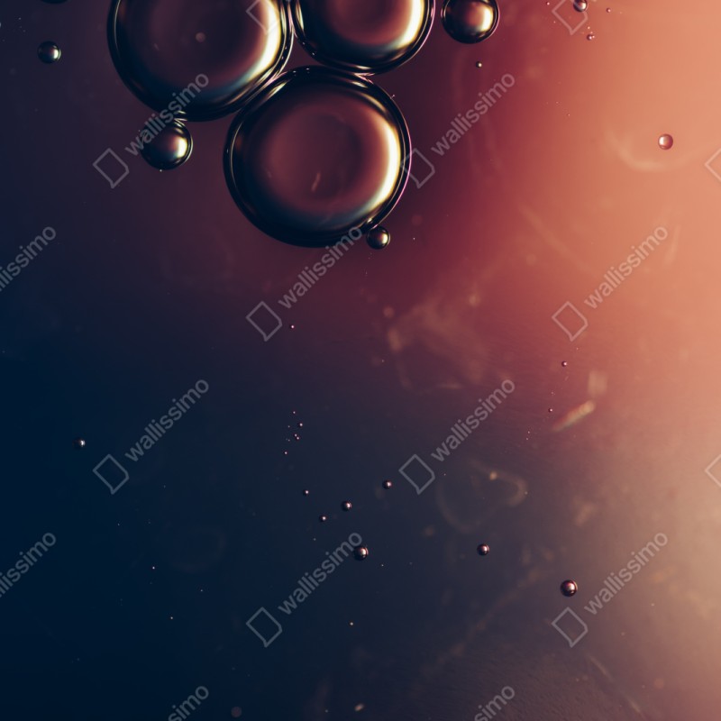 Naklejka repozycjonowalna unoszące się pęcherzyki oleju na głębokim gradiencie – Wallissimo® Naklejka repozycjonowalna unoszące się pęcherzyki oleju na głębokim gradiencie – Wallissimo®