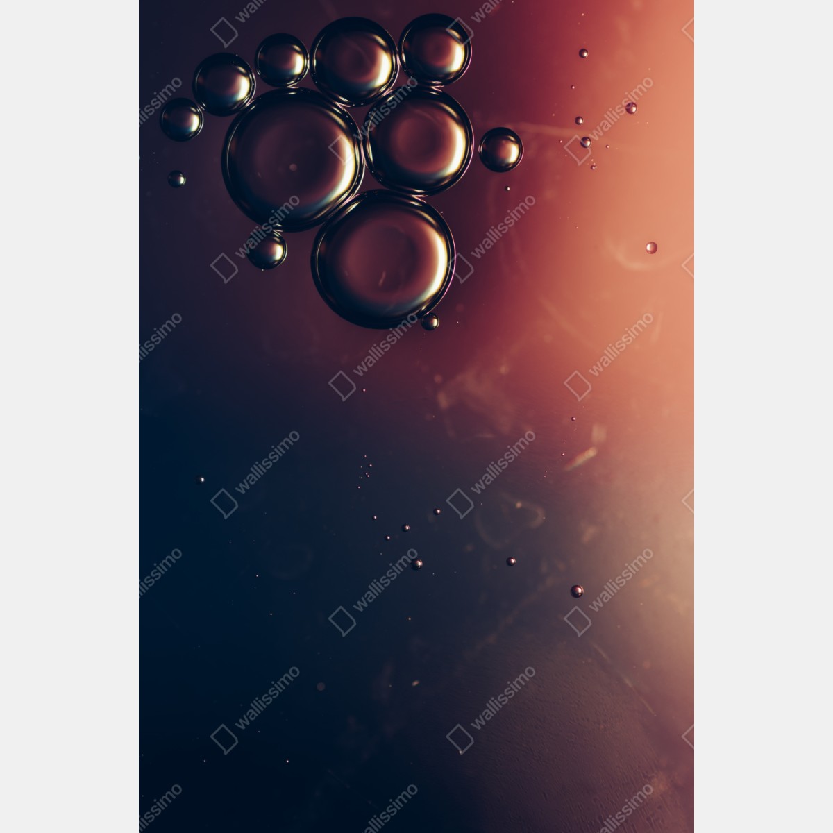 Naklejka repozycjonowalna unoszące się pęcherzyki oleju na głębokim gradiencie – Wallissimo® Naklejka repozycjonowalna unoszące się pęcherzyki oleju na głębokim gradiencie – Wallissimo®
