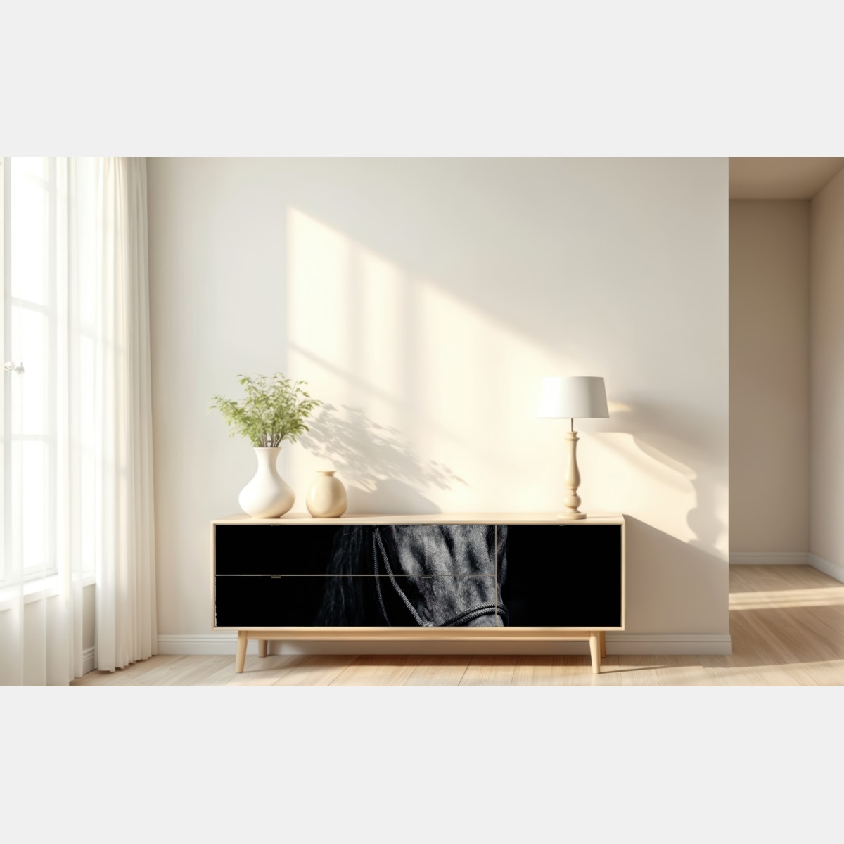 Naklejka repozycjonowalna majestatyczny portret konia – Wallissimo® Naklejka repozycjonowalna majestatyczny portret konia – Wallissimo®