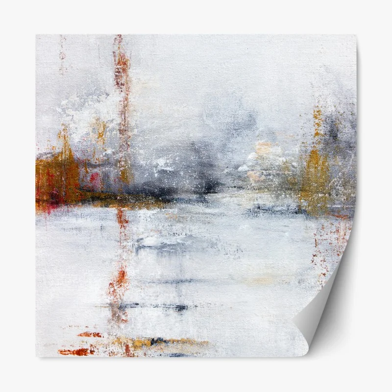 Naklejka repozycjonowalna spokojny abstrakcyjny krajobraz w delikatnych tonach