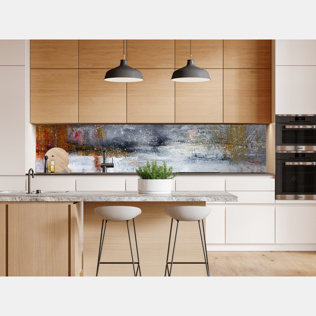 Naklejka repozycjonowalna spokojny abstrakcyjny krajobraz w delikatnych tonach – Wallissimo® Naklejka repozycjonowalna spokojny abstrakcyjny krajobraz w delikatnych tonach – Wallissimo®