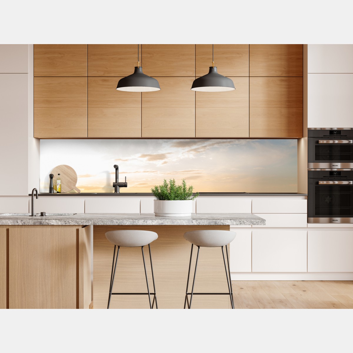 Naklejka repozycjonowalna wschód słońca nad mglistymi pagórkami – Wallissimo® Naklejka repozycjonowalna wschód słońca nad mglistymi pagórkami – Wallissimo®