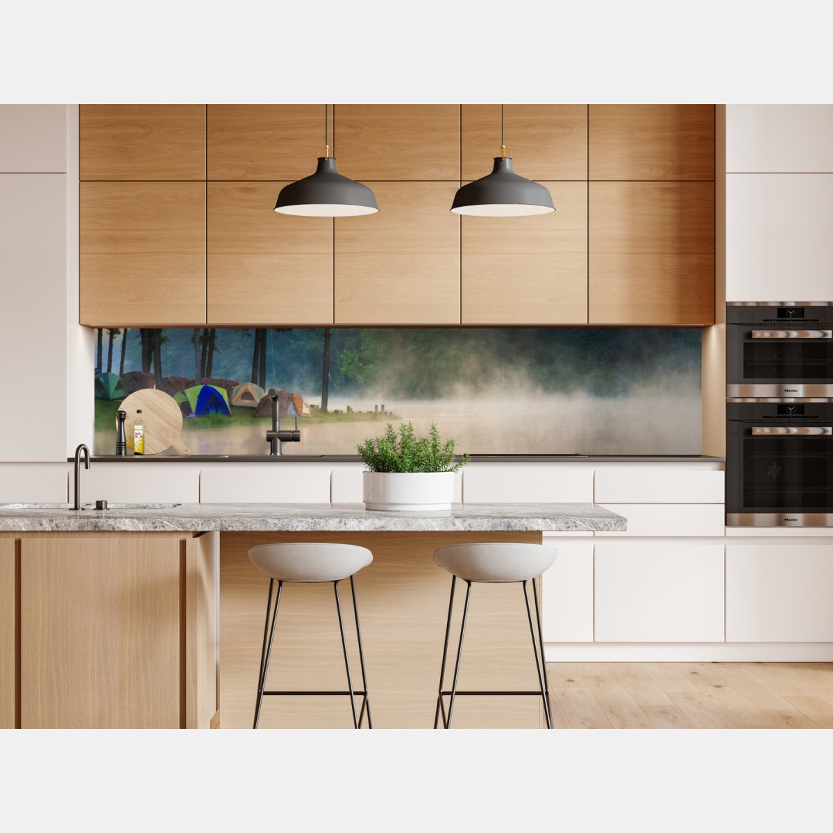 Naklejka repozycjonowalna poranna mgła nad jeziorem Pang Oung, Mae Hong Son – Wallissimo® Naklejka repozycjonowalna poranna mgła nad jeziorem Pang Oung, Mae Hong Son – Wallissimo®