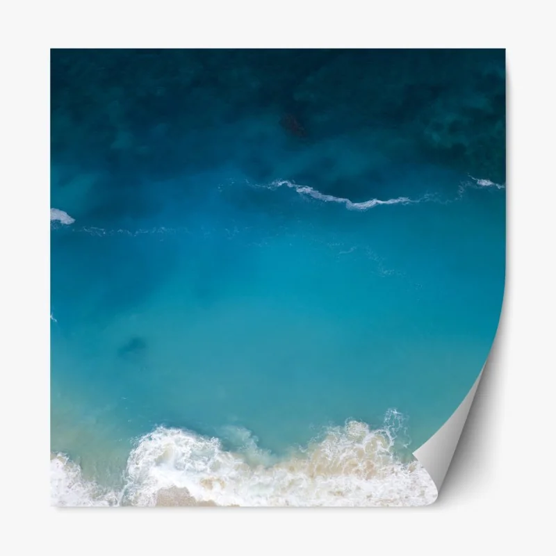 Naklejka repozycjonowalna turkusowy wzór z rybkami – Wallissimo®