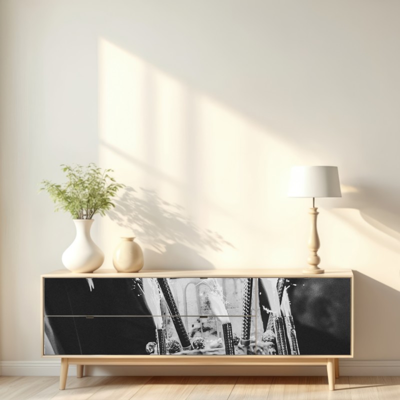 Naklejka repozycjonowalna rustykalny tort ślubny ze zimnymi ogniami – Wallissimo® Naklejka repozycjonowalna rustykalny tort ślubny ze zimnymi ogniami – Wallissimo®