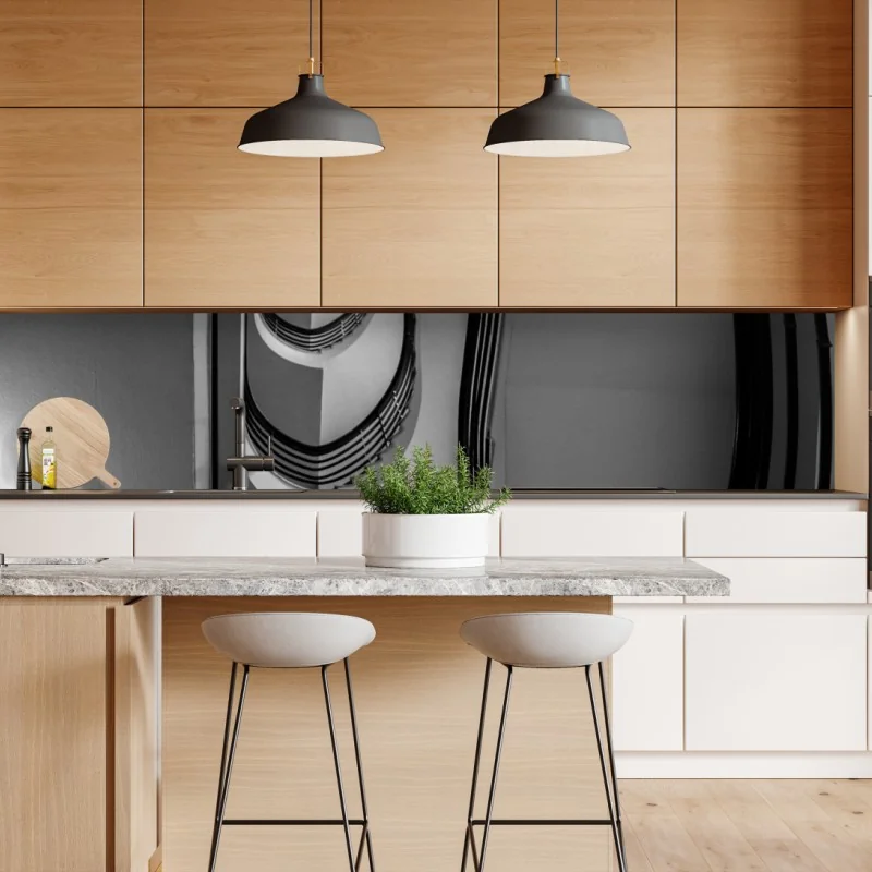 Naklejka repozycjonowalna mglisty las w odcieniach szarości – Wallissimo®