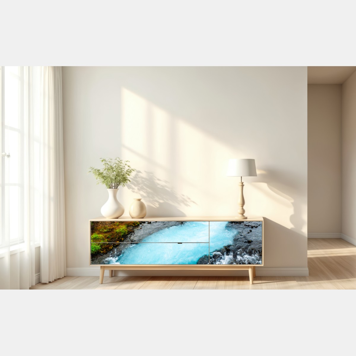 Naklejka repozycjonowalna wodospad Bruarfoss, Islandia – Wallissimo® Naklejka repozycjonowalna wodospad Bruarfoss, Islandia – Wallissimo®