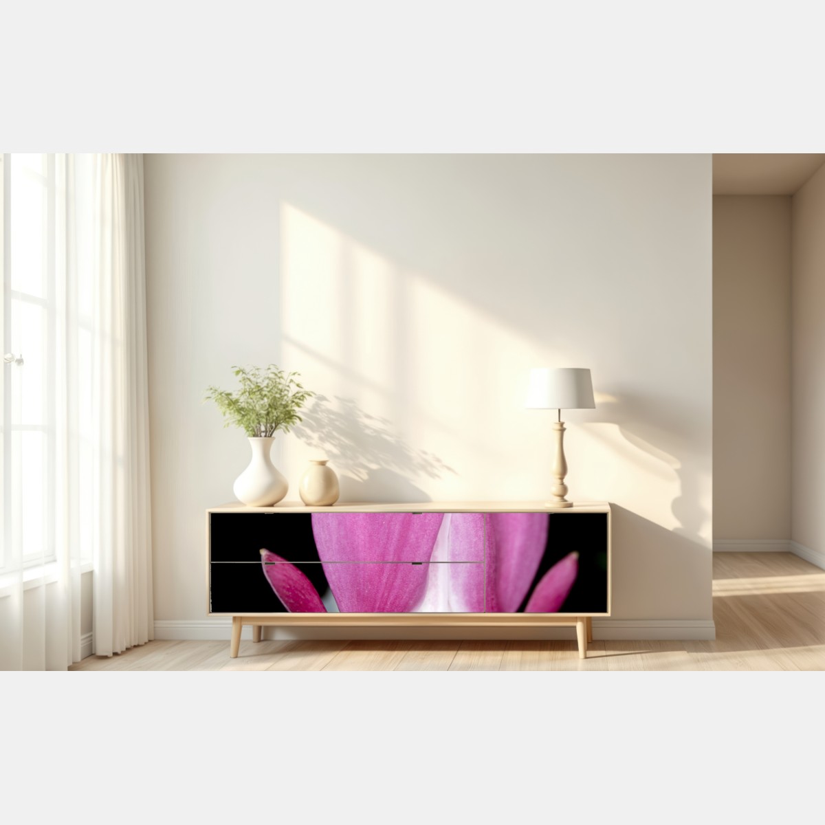 Naklejka repozycjonowalna delikatne różowe serduszko zbliżenie kwiatowe – Wallissimo® Naklejka repozycjonowalna delikatne różowe serduszko zbliżenie kwiatowe – Wallissimo®