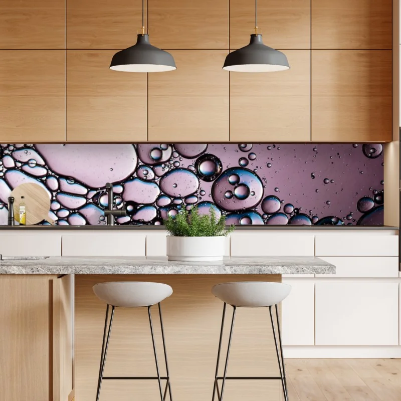 Naklejka repozycjonowalna żywa różowa abstrakcja płynna – Wallissimo®