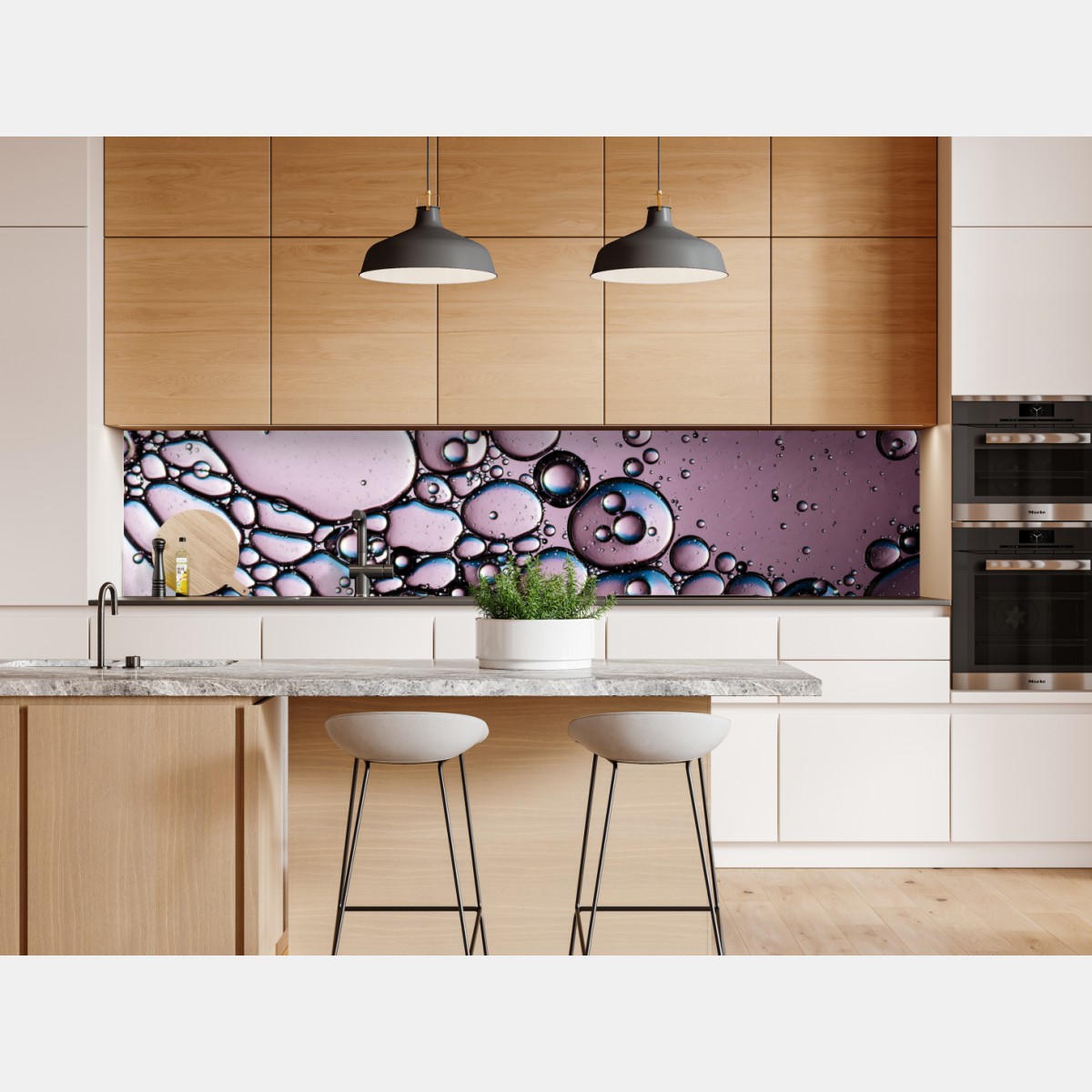 Naklejka repozycjonowalna fioletowy abstrakcyjny wzór z bąbelkami – Wallissimo® Naklejka repozycjonowalna fioletowy abstrakcyjny wzór z bąbelkami – Wallissimo®