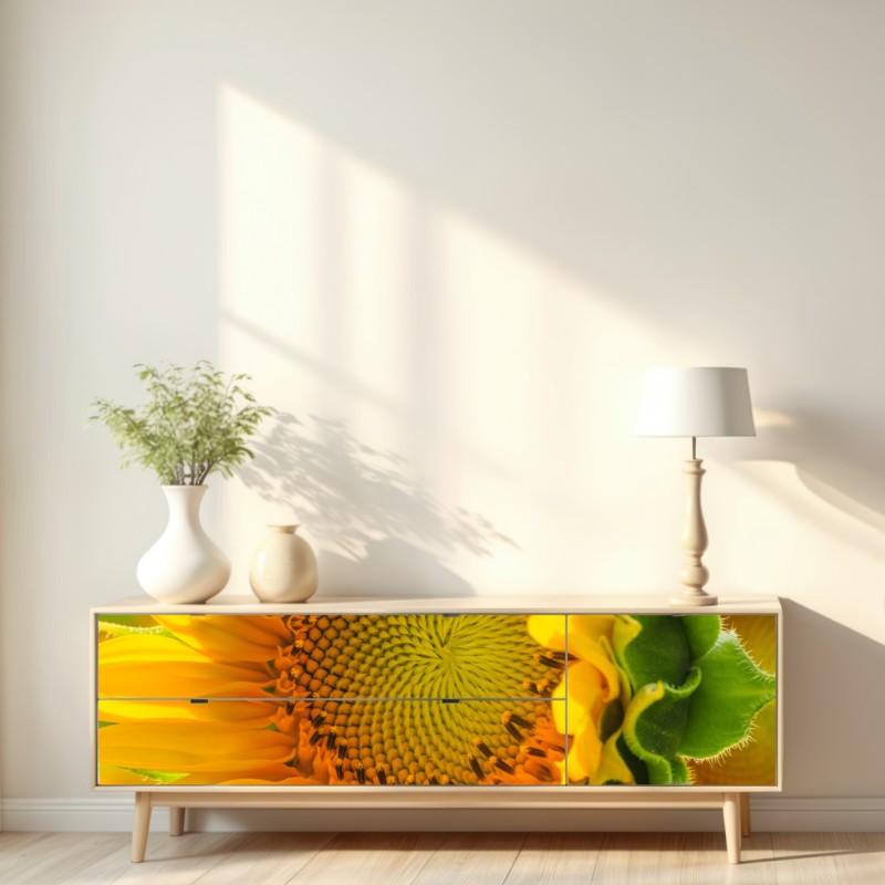 Naklejka repozycjonowalna zbliżenie słonecznika – Wallissimo® Naklejka repozycjonowalna zbliżenie słonecznika – Wallissimo®