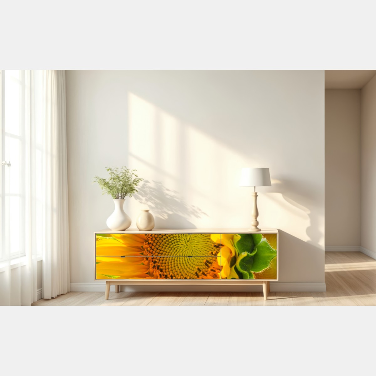 Naklejka repozycjonowalna zbliżenie słonecznika – Wallissimo® Naklejka repozycjonowalna zbliżenie słonecznika – Wallissimo®