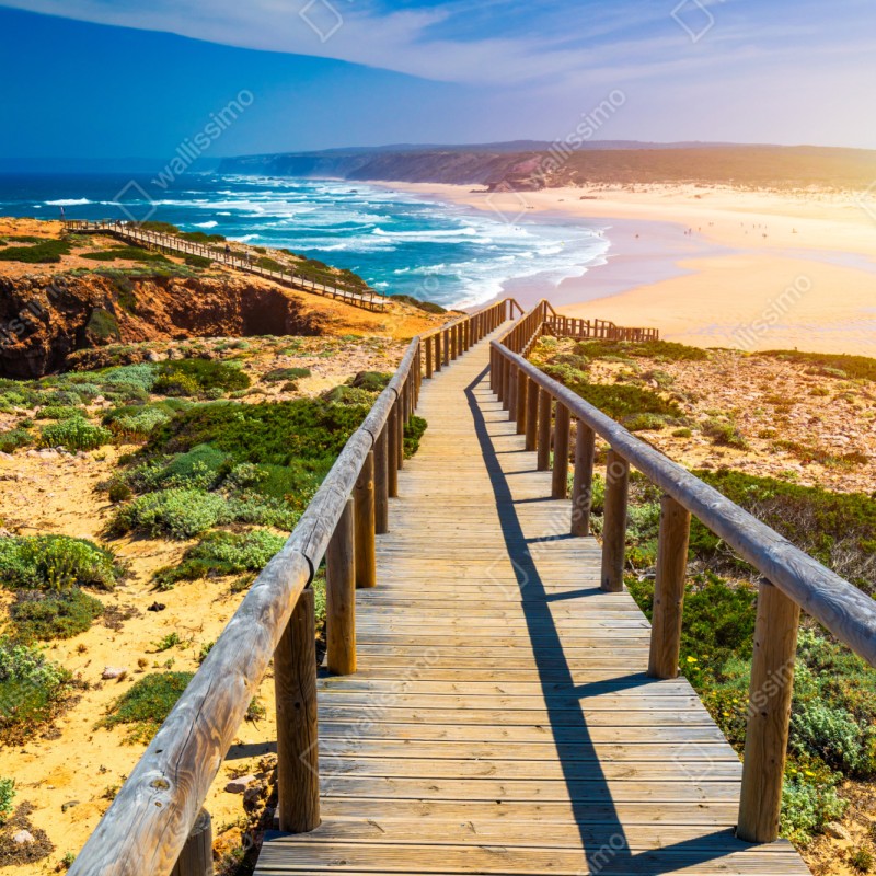 Naklejka repozycjonowalna deptak do Praia da Bordeira – Wallissimo® Naklejka repozycjonowalna deptak do Praia da Bordeira – Wallissimo®