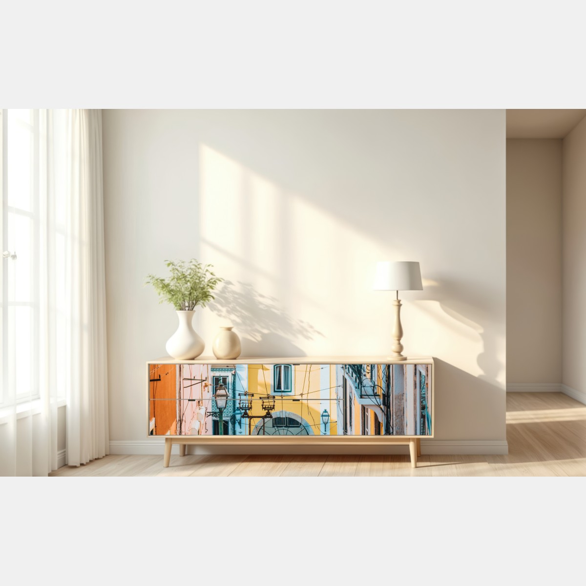 Naklejka repozycjonowalna kolorowy tramwaj bica w Lizbonie – Wallissimo® Naklejka repozycjonowalna kolorowy tramwaj bica w Lizbonie – Wallissimo®