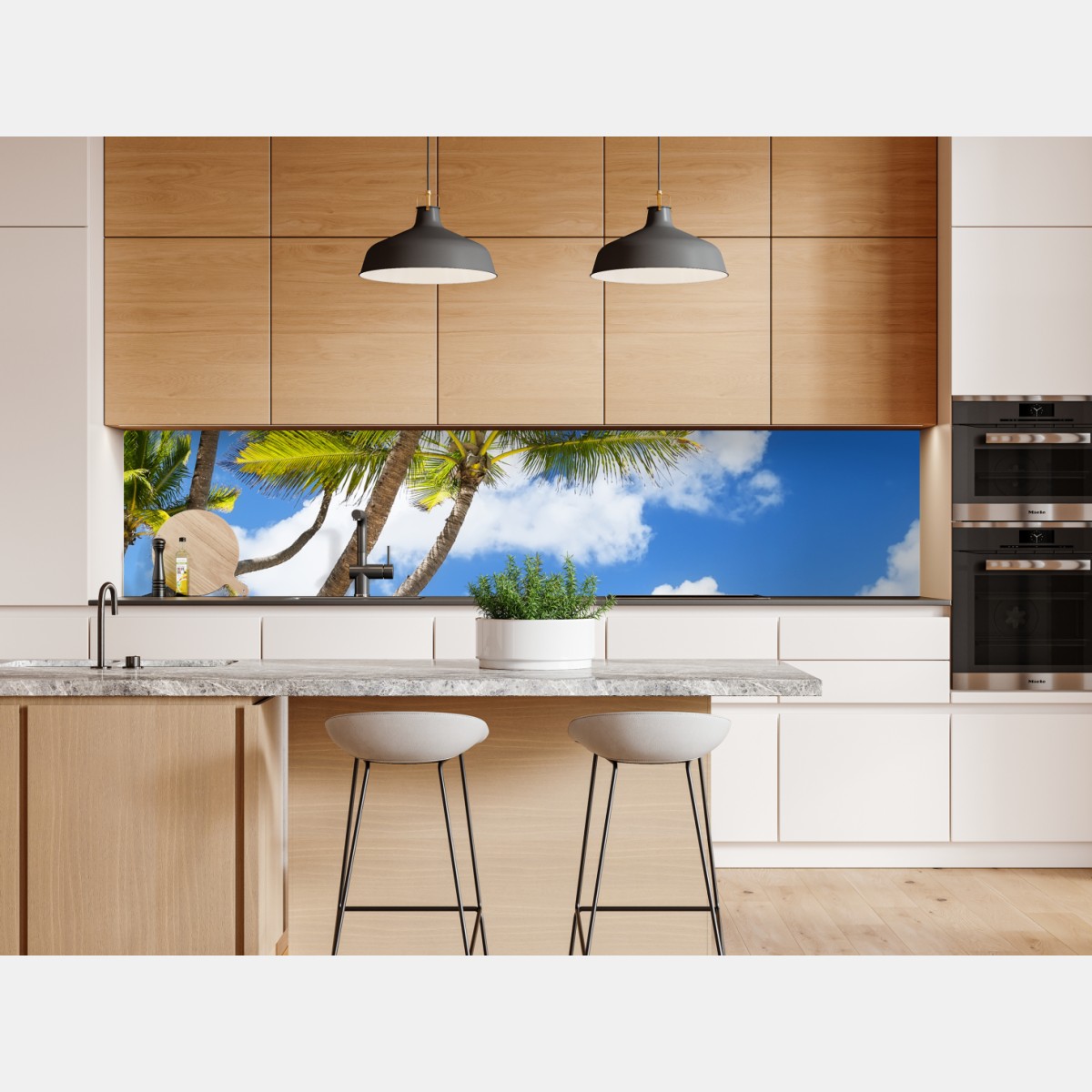 Naklejka repozycjonowalna tropikalna plaża z palmami w Punta Cana – Wallissimo® Naklejka repozycjonowalna tropikalna plaża z palmami w Punta Cana – Wallissimo®