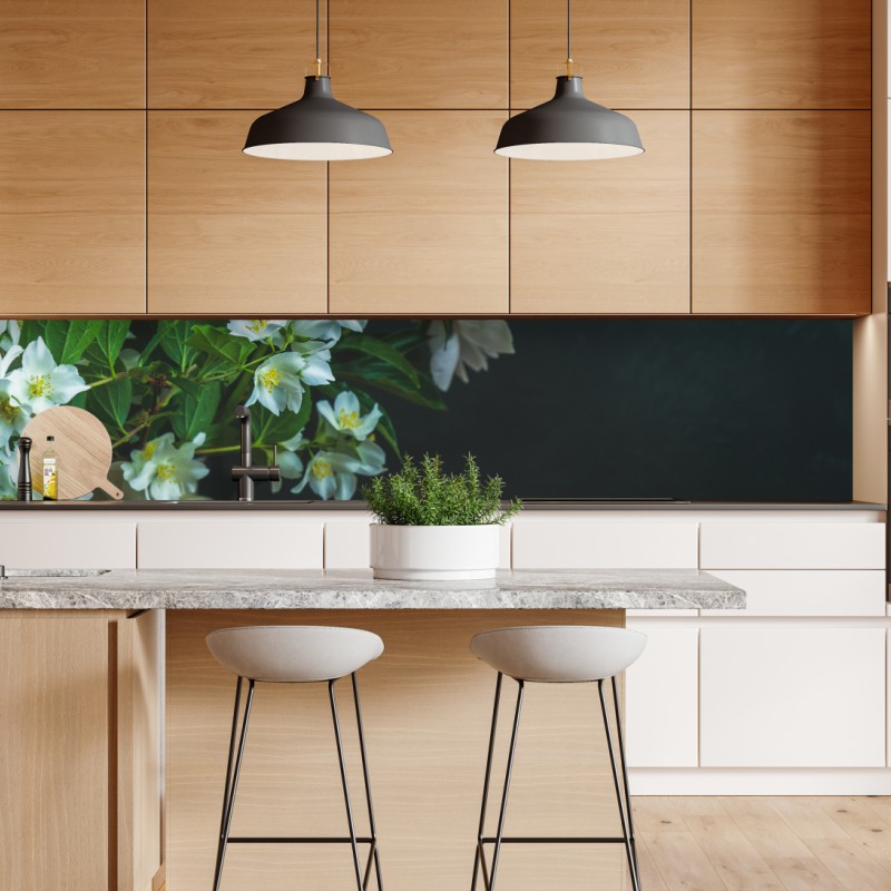 Naklejka repozycjonowalna wzór z muszlami w granacie i beżu – Wallissimo®