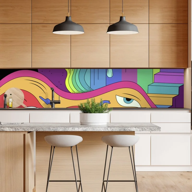 Naklejka repozycjonowalna spokojny zimowy fiord w Reine, Lofoten – Wallissimo®