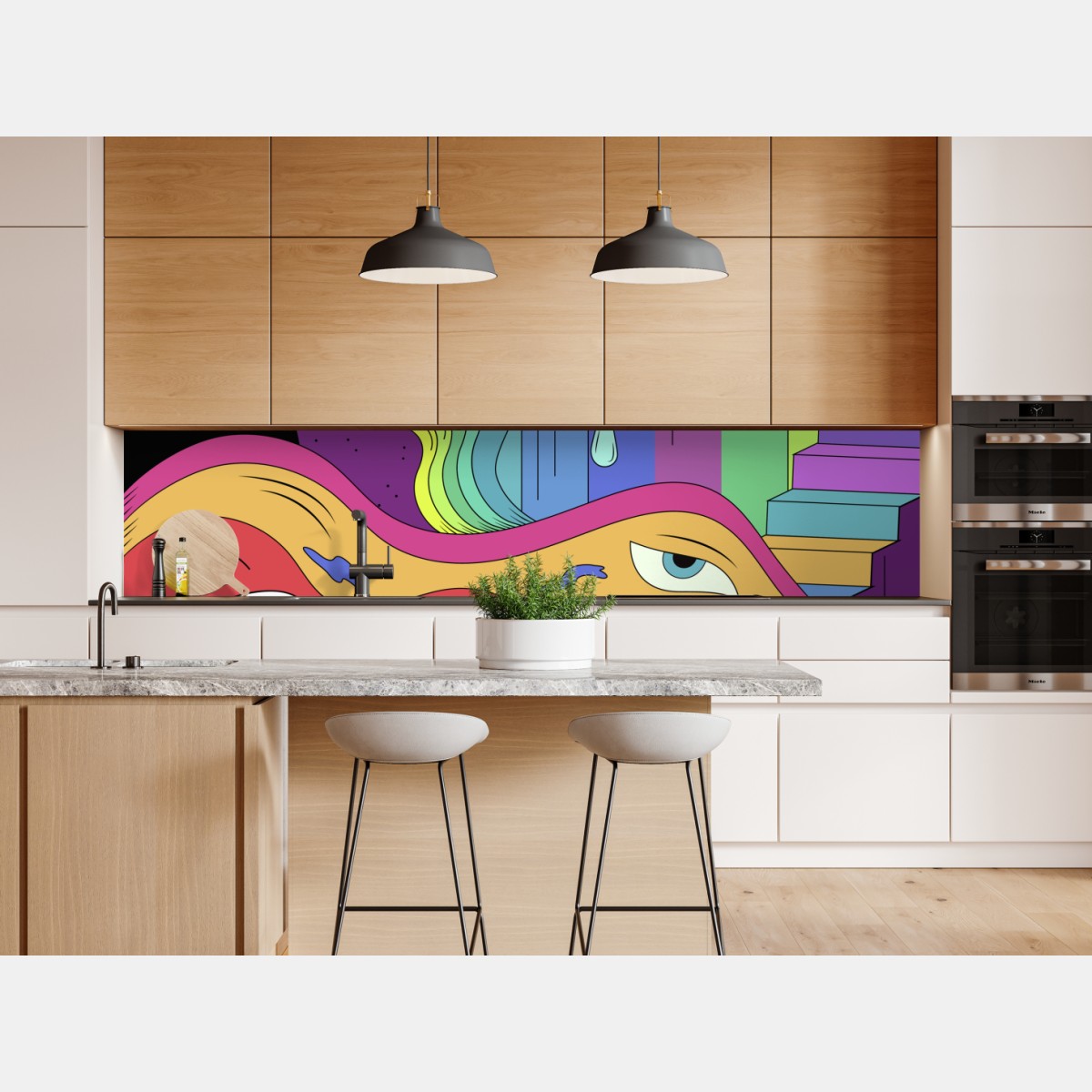 Naklejka repozycjonowalna psychodeliczny pop artowy sen – Wallissimo® Naklejka repozycjonowalna psychodeliczny pop artowy sen – Wallissimo®