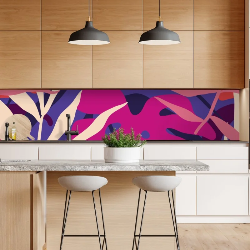 Naklejka repozycjonowalna pastelowy tropikalny wzór liści – Wallissimo® Naklejka repozycjonowalna pastelowy tropikalny wzór liści – Wallissimo®