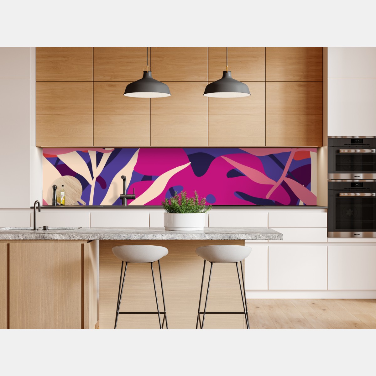 Naklejka repozycjonowalna pastelowy tropikalny wzór liści – Wallissimo® Naklejka repozycjonowalna pastelowy tropikalny wzór liści – Wallissimo®