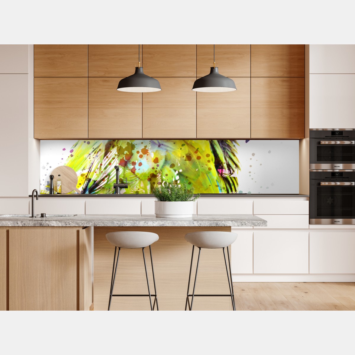 Naklejka repozycjonowalna żywy portret papugi w akwareli – Wallissimo® Naklejka repozycjonowalna żywy portret papugi w akwareli – Wallissimo®