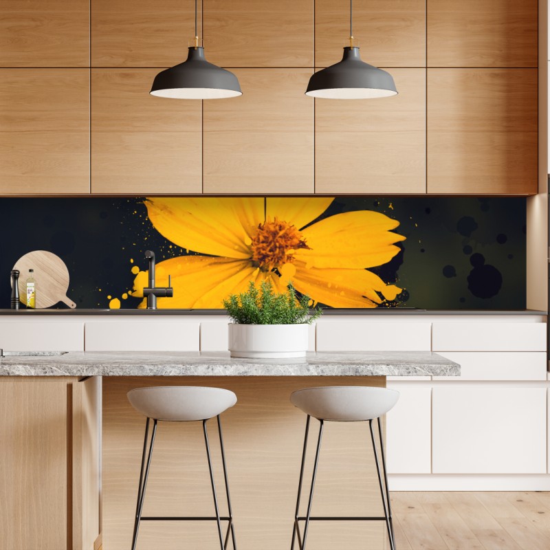 Naklejka repozycjonowalna tropikalny wzór z tukanem i kwiatami – Wallissimo®