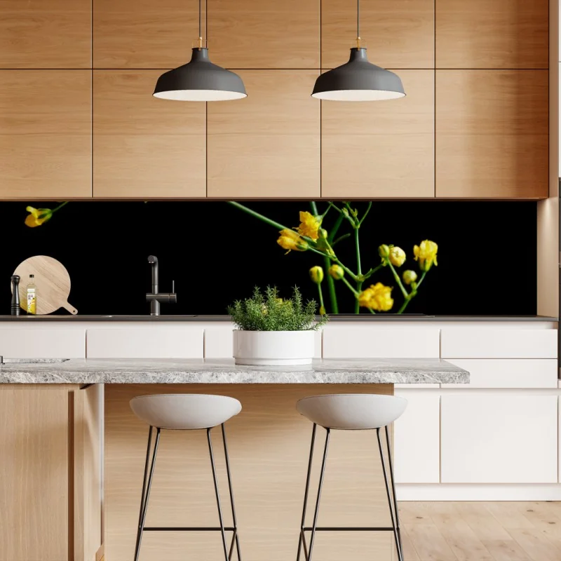 Naklejka repozycjonowalna elegancki czerwony flaming na czarnym tle – Wallissimo®