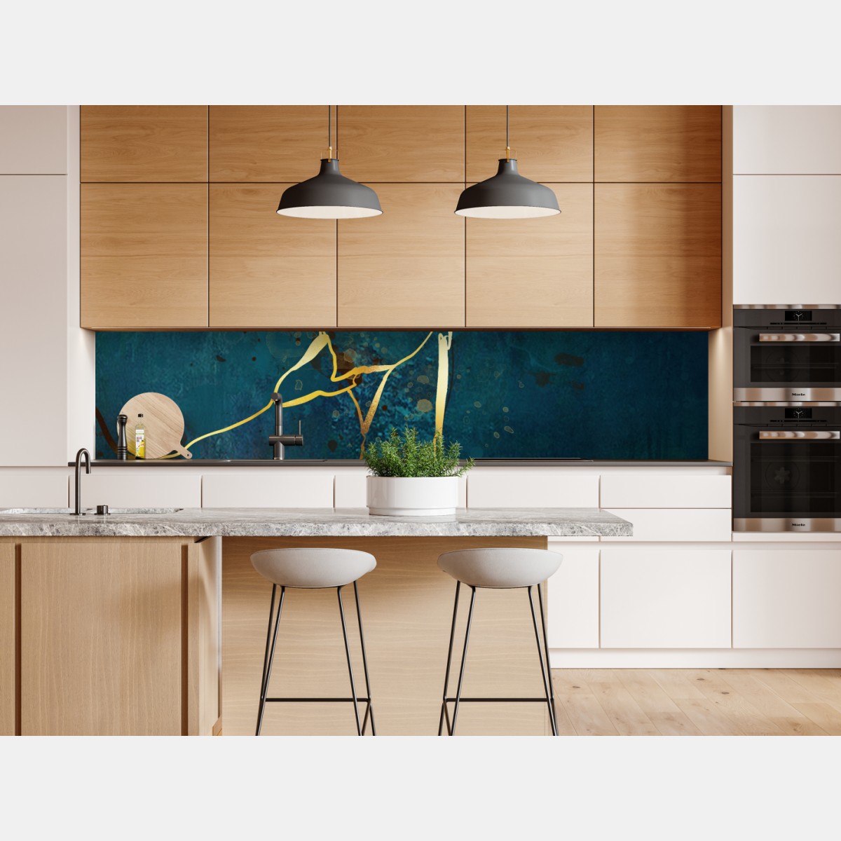 Naklejka repozycjonowalna turkusowo-złota abstrakcja ze złotymi żyłami – Wallissimo® Naklejka repozycjonowalna turkusowo-złota abstrakcja ze złotymi żyłami – Wallissimo®