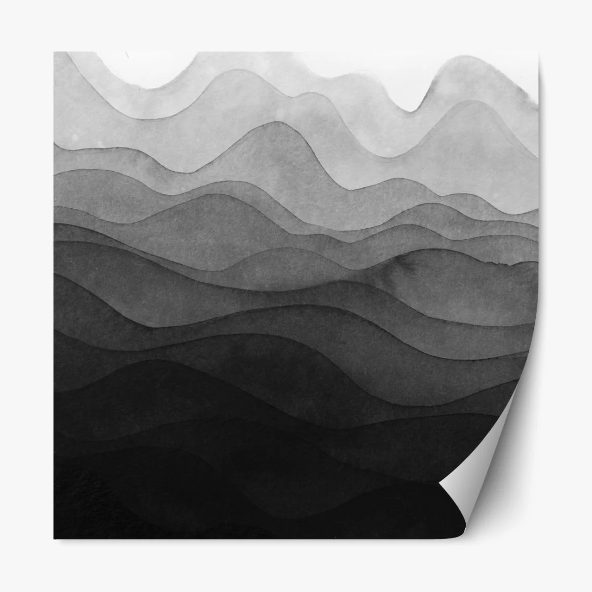 Naklejka repozycjonowalna monochromatyczne warstwowe góry – Wallissimo® Naklejka repozycjonowalna monochromatyczne warstwowe góry – Wallissimo®
