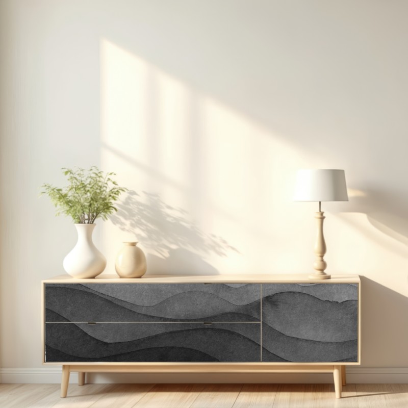 Naklejka repozycjonowalna monochromatyczne warstwowe góry – Wallissimo® Naklejka repozycjonowalna monochromatyczne warstwowe góry – Wallissimo®