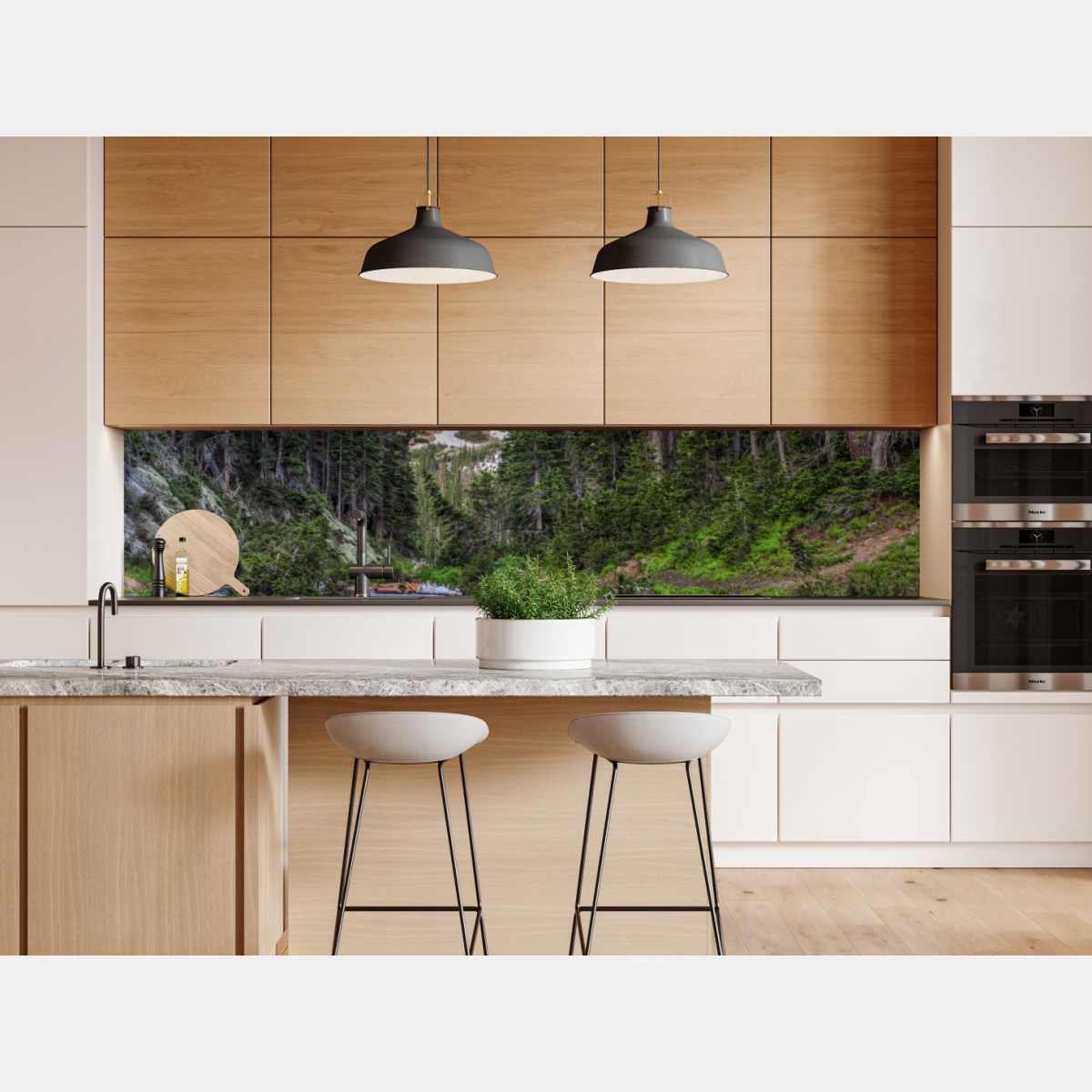 Naklejka repozycjonowalna złoty szczyt nad alpejskim potokiem – Wallissimo® Naklejka repozycjonowalna złoty szczyt nad alpejskim potokiem – Wallissimo®