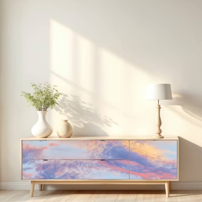 Naklejka repozycjonowalna spokojne pastelowe niebo o wschodzie słońca – Wallissimo® Naklejka repozycjonowalna spokojne pastelowe niebo o wschodzie słońca – Wallissimo®