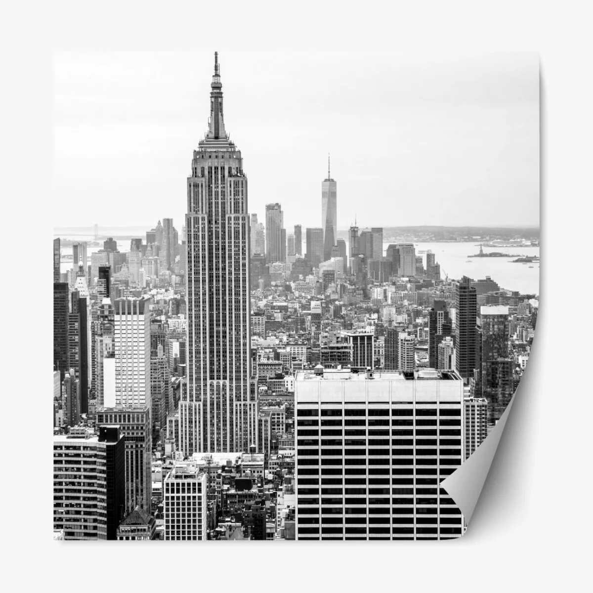 Naklejka repozycjonowalna ponadczasowa panorama Nowego Jorku z Empire State Building – Wallissimo® Naklejka repozycjonowalna ponadczasowa panorama Nowego Jorku z Empire State Building – Wallissimo®