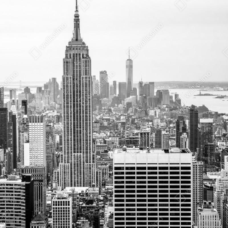 Naklejka repozycjonowalna ponadczasowa panorama Nowego Jorku z Empire State Building – Wallissimo® Naklejka repozycjonowalna ponadczasowa panorama Nowego Jorku z Empire State Building – Wallissimo®