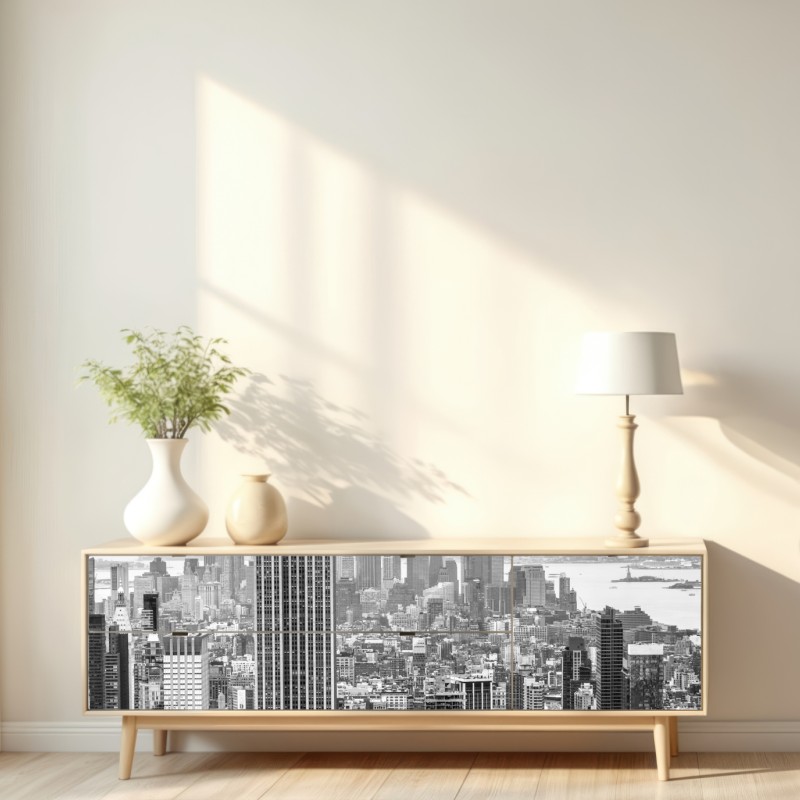 Naklejka repozycjonowalna ponadczasowa panorama Nowego Jorku z Empire State Building – Wallissimo® Naklejka repozycjonowalna ponadczasowa panorama Nowego Jorku z Empire State Building – Wallissimo®