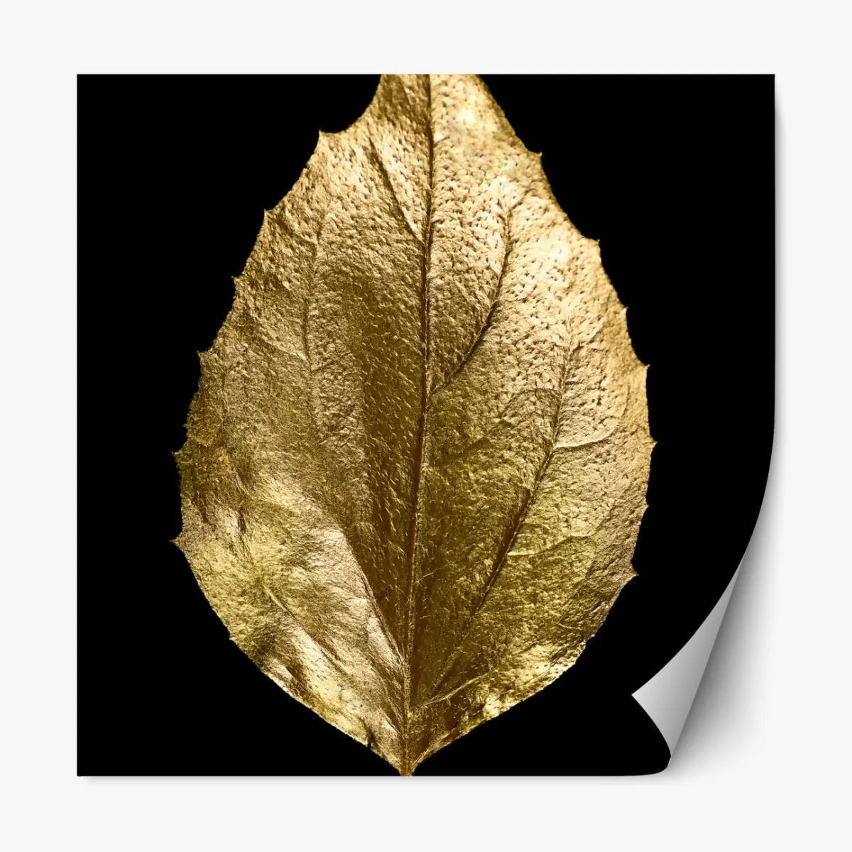 Naklejka repozycjonowalna złoty liść na czarnym tle – Wallissimo® Naklejka repozycjonowalna złoty liść na czarnym tle – Wallissimo®