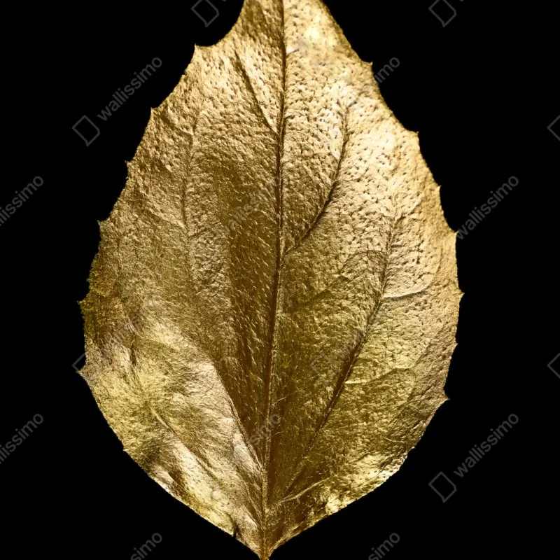 Naklejka repozycjonowalna złoty liść na czarnym tle – Wallissimo® Naklejka repozycjonowalna złoty liść na czarnym tle – Wallissimo®
