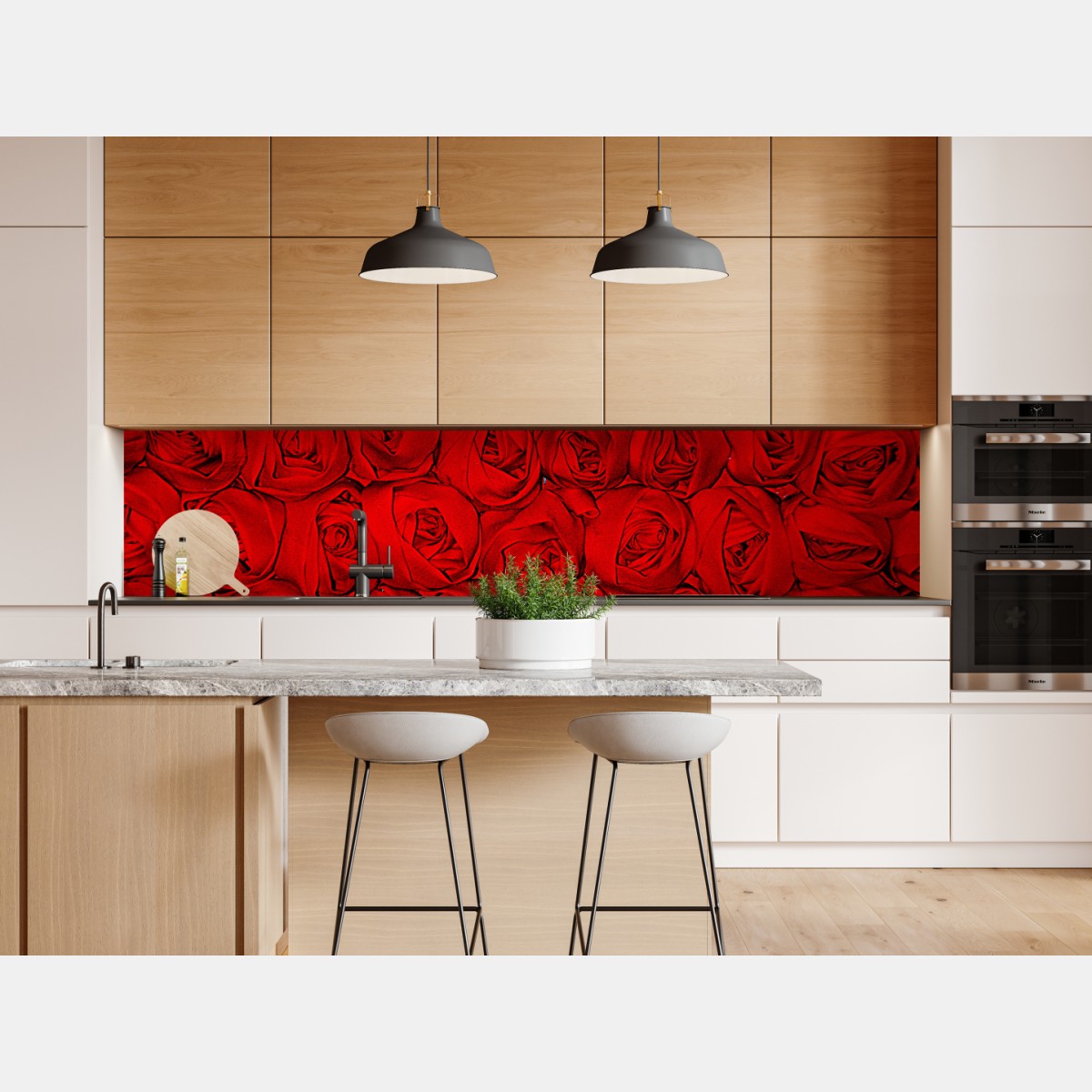 Naklejka repozycjonowalna nieskończone czerwone róże – Wallissimo® Naklejka repozycjonowalna nieskończone czerwone róże – Wallissimo®