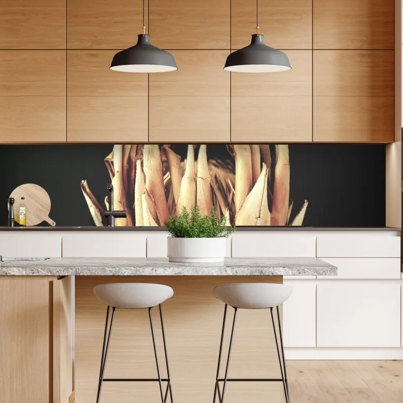 Naklejka repozycjonowalna sucha protea w sepii – Wallissimo® Naklejka repozycjonowalna sucha protea w sepii – Wallissimo®