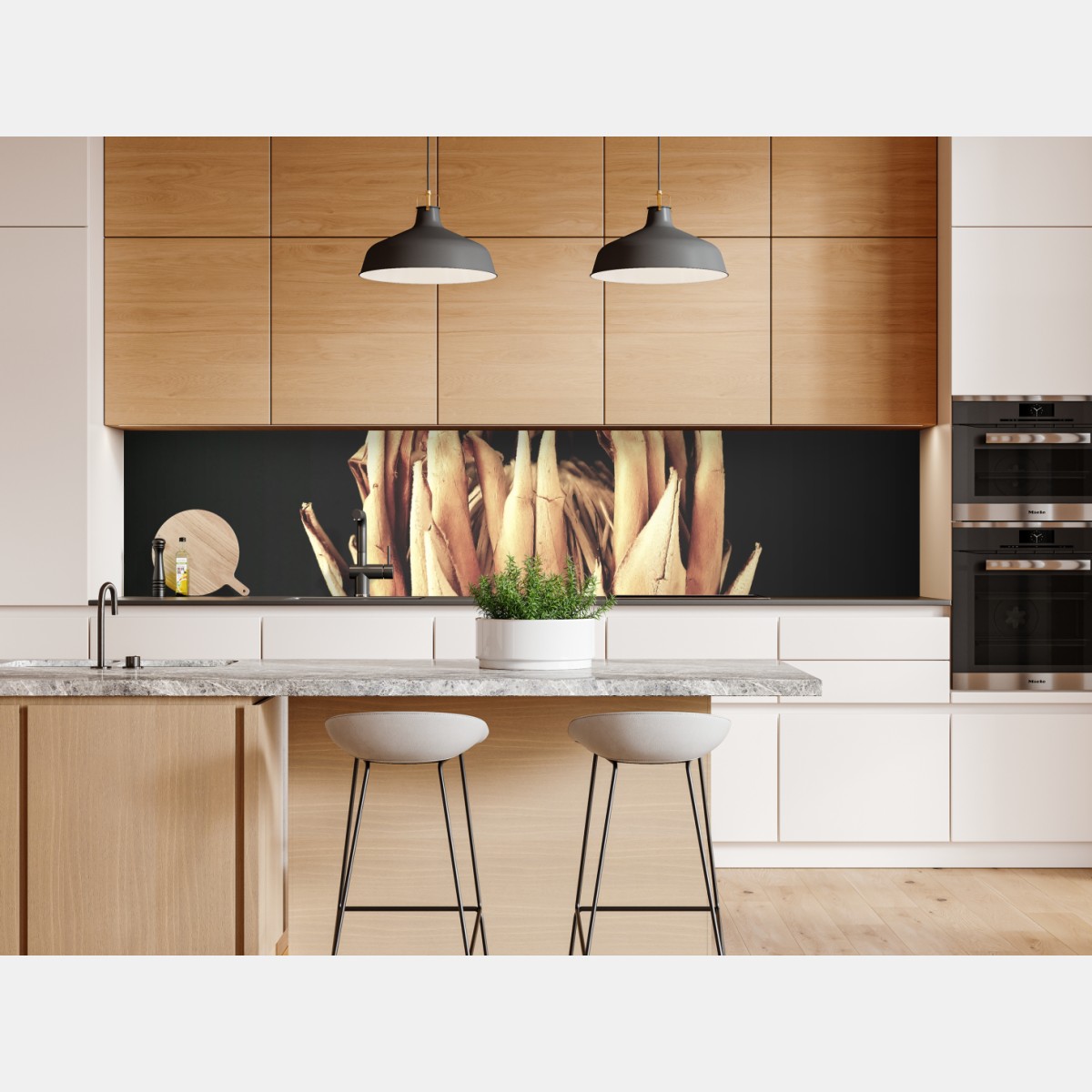 Naklejka repozycjonowalna sucha protea w sepii – Wallissimo® Naklejka repozycjonowalna sucha protea w sepii – Wallissimo®