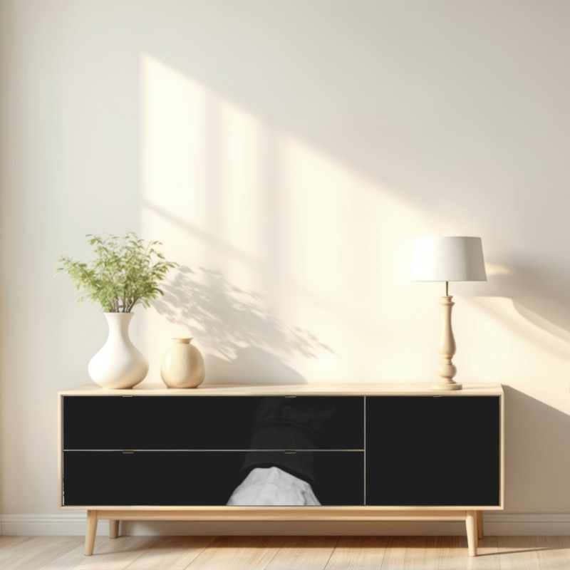 Naklejka repozycjonowalna monochromatyczne zbliżenie ręki przy pianinie – Wallissimo® Naklejka repozycjonowalna monochromatyczne zbliżenie ręki przy pianinie – Wallissimo®