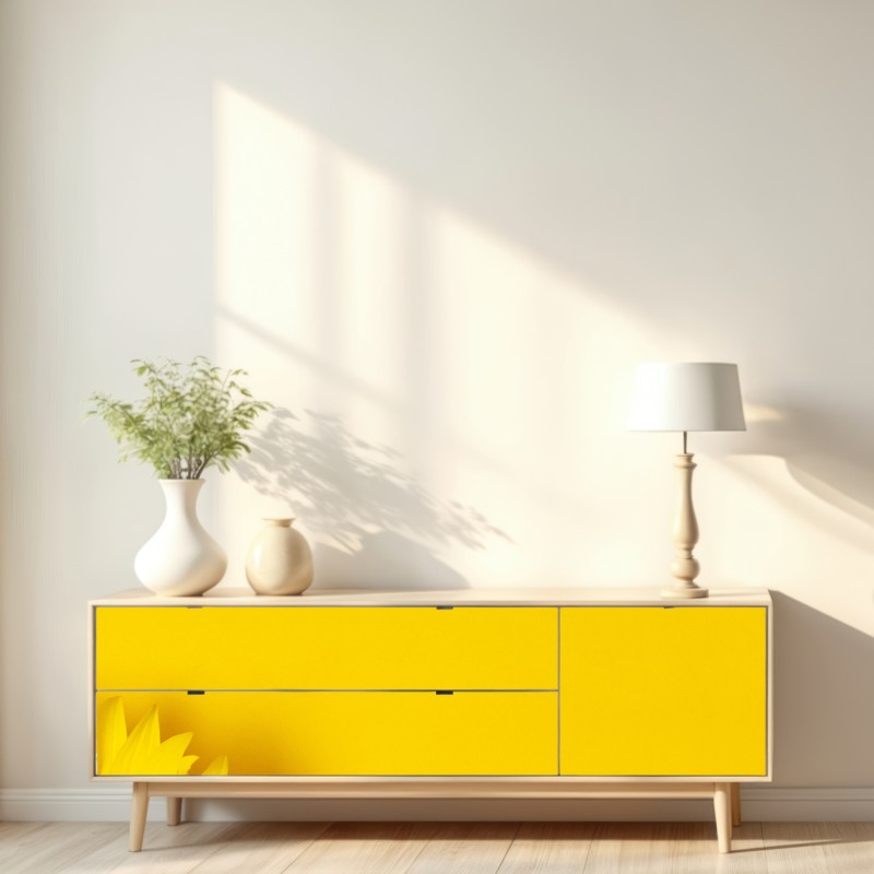 Naklejka repozycjonowalna trio słoneczników na żółtym tle – Wallissimo® Naklejka repozycjonowalna trio słoneczników na żółtym tle – Wallissimo®